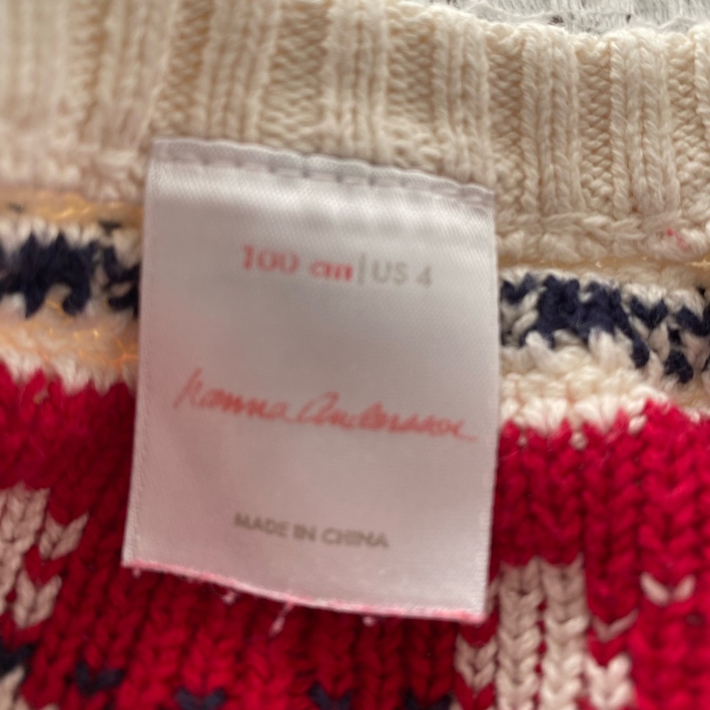 Hannah Anderson long sleeve holiday sweater dress cotton US 4 see condition - Picture 3 of 7